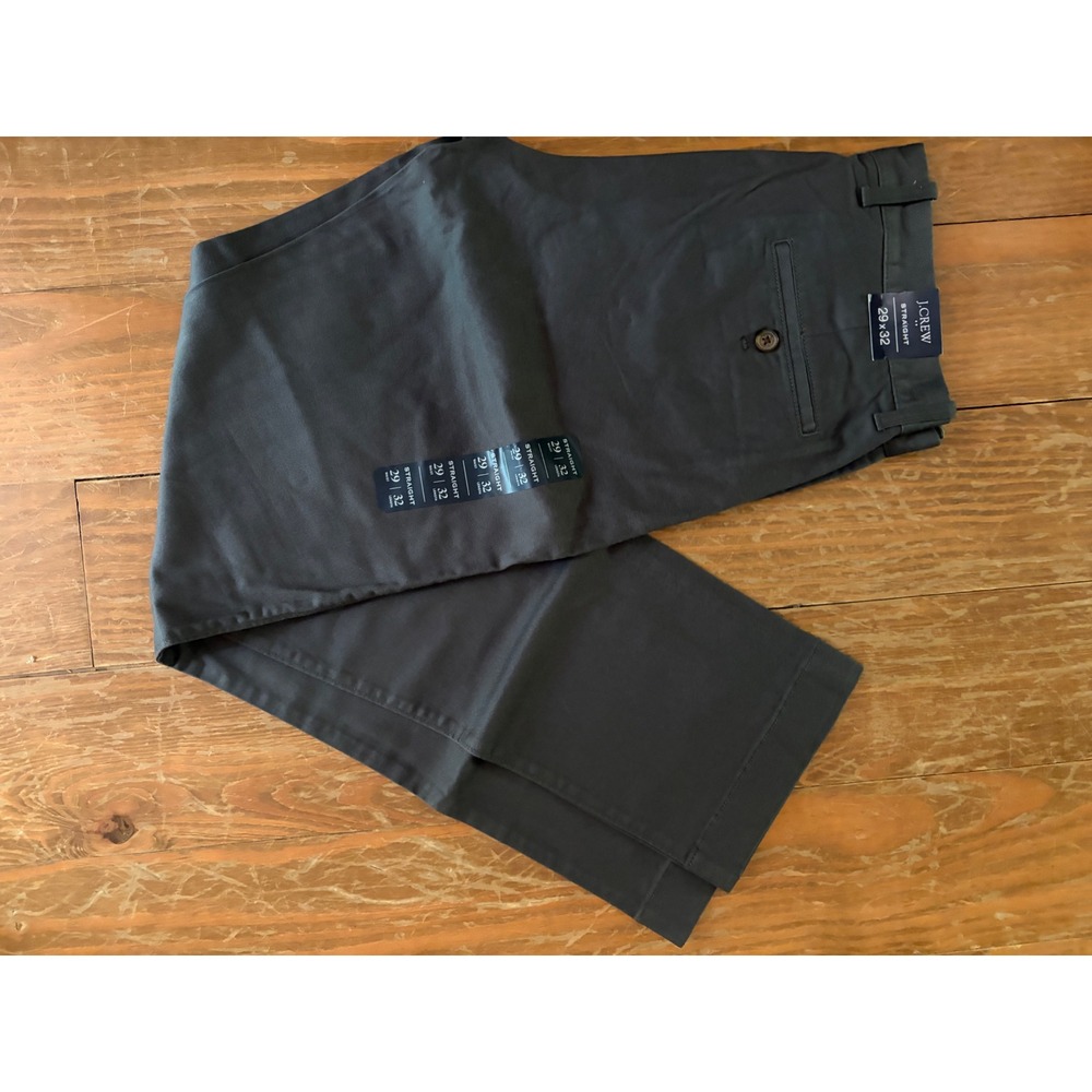 J.Crew Factory Flex Chino Pants Mens 29x32 Straight Fit Charcoal Grey H3186 NWT